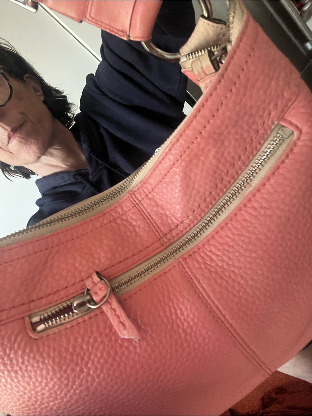 Coach Pebbled Leather Shoulder Bag in Rose Pink
